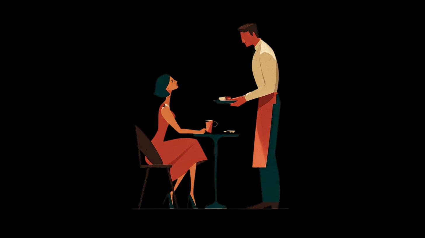 A morning café scene